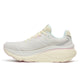 Et billede set fra siden af Saucony Hurricane 26 Dame i farven Quartz/Swede viser en overdel i let mesh, en tyk cremefarvet sål, pastelfarvede detaljer på hælen og tungen samt Saucony-logoet på siden og på mellemsålen.