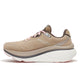 Saucony Hurricane 26 Dame, Saddle/Touch vises i et sidebillede på hvid baggrund og fremstår i beige med lyserøde snørebånd, en tyk hvid sål samt grå og brune detaljer.