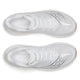 Et par Saucony Endorphin Azura White/Gum Herre løbesko set ovenfra med mesh-overdel, hvide snørebånd, et sølvfarvet Saucony-logo på hver side og responsiv PWRRUN PB-støddæmpning, der giver et energifyldt løb.