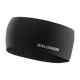 Sort Salomon Sense Aero-pandebånd med et sølvfarvet logo trykt på siden.