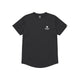 Saysky Statement Combat Pro T-shirt, Herre, Black har korte ærmer, en rund hals og et lille hvidt stjernelogo over "SAYSKY" på venstre bryst. Den er ideel til løbere og vises fladt på en hvid baggrund.