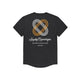 Statement Combat Pro T-shirt i sort med et motiv på ryggen bestående af to sammenflettede sløjfer i hvidt og guld over teksten Saysky Copenhagen PERFORMANCE RUNNING COUTURE SINCE 2013.
