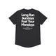 Saysky Statement Combat Pro T-shirt, Herre, Black har en fed hvid "Long Run Sundays Fuel Your Mondays"-tekst på ryggen med "Saysky Worldwide Running Tribe™ All Day Fresh" nedenunder - ideel til løbere.