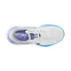 Topbillede af Nike Structure Plus Dame i White/Midnight Navy-Royal Pulse med snørebånd, en lilla "structure"-indlægssål og en blå-teal-gradientsål - designet til at modvirke overpronation for ekstra stabilitet og støtte på din løbetur.