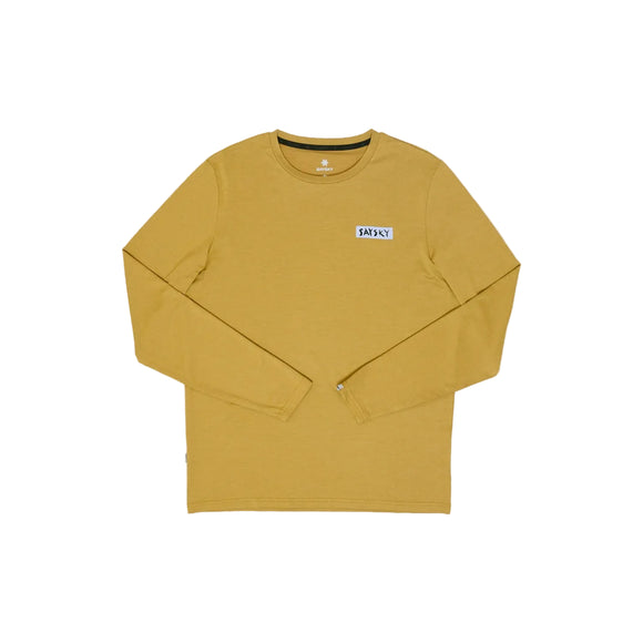 Beige Tiger Pace langærmet, Herre, Beige langærmet T-shirt med rund hals og et lille rektangulært logo-mærke på venstre bryst.