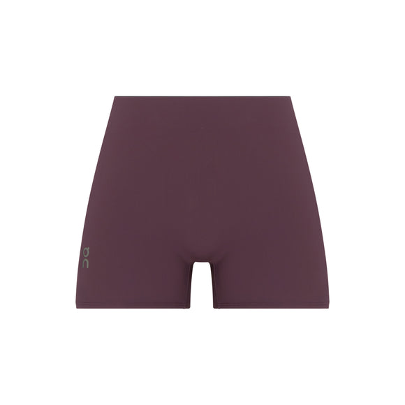 Zero Short Tights til kvinder i farven »Urchin« fra ON, med et tætsiddende design, vist på en ensfarvet hvid baggrund. Mærkets »ON«-logo er placeret nederst på venstre ben.