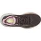 Topbillede af Saucony Triumph 24 Dame løbesko i Torte/Touch med sorte snørebånd, hvid sål, pink inderfor og støddæmpning. "Saucony" er trykt på indersålen og siden.
