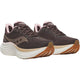 Saucony Triumph 24 Dame i Torte/Touch har mørkebrun mesh-overdel, gulddetaljer, lyserødt for, teksturerede ydersåler, tykke hvide såler og overlegen støddæmpning for et behageligt løb.