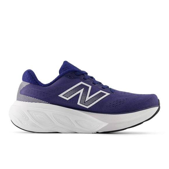 En New Balance FreshFoam 880 V15 Dame løbesko i Blue Oyster med mesh overdel, hvid og sort sål samt det ikoniske N-logo på siden vises i profil mod hvid baggrund.
