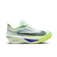Et sidebillede af Nike Zoom Fly 6 Herre i Barely Green/Black Spruce-Volt Ice viser en moderne løbesko med ZoomX-skumdæmpning, mesh-overdel og "ZoomX"-branding - ideel til fans af Zoom Fly 6-serien.