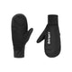 Et par Saysky Blaze Mittens, Unisex, Black er vist side om side på en hvid baggrund. Den ene vante viser håndfladen, mens den anden viser bagsiden med SAYSKY trykt med fede, hvide bogstaver.