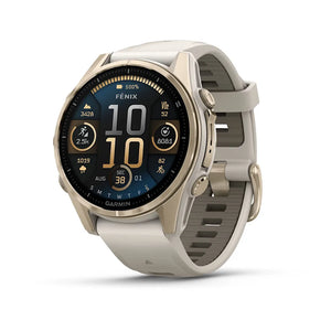 Fenix 8 Amoled Sapphire Titanium 43mm, Soft Gold/Dark Sandstone silikonerem