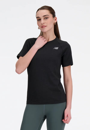 Athletics T-Shirt, Dame, Black Heather