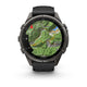 Et Garmin fenix 9 Pro InReach 43 mm AMOLED-multisport-smartur i Carbon Grey DLC-titanium med sort rem viser et rundt topografisk kort med højdekurver, en rød kompasspil og markerede steder som Vestone og Treviso Bres. Dets InReach-satellitkompatibilitet sikrer pålidelig navigation, uanset hvor dine eventyr fører dig hen.