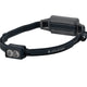 Led Lenser Neo 5R 600 Lumens pandelampe, unisex og sort, har to runde LED-linser, en justerbar rem, en rektangulær batteripakke bagpå og "LEDLENSER" trykt på siden.