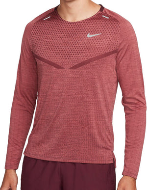 Dri-FIT ADV Techknit Ultra LS, Herre, Night Maroon/Cedar/Reflective Silver