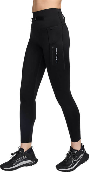 Trail High-Waisted 7/8 Leggings, Dame, Black/Dk Smoke Grey/Dk Smoke Grey