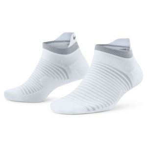 Spark Lightweight No Show Sock, Unisex, White/ Reflect Silver