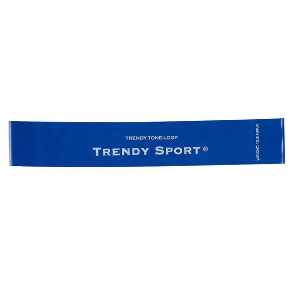 Elastikbånd, Unisex, Blå fra Sports Pharma har hvid branding og "VÆGT: 15-50 KGS", ideelt til genoptræning og alsidig træning.