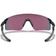 Et par Oakley EVZero Blades sportssolbriller til unisex med poleret sort stel og et enkelt buet Prizm Road-glas - ideelle til løbetræning.