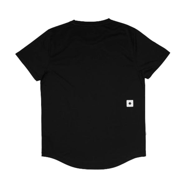 Clean Combat T-Shirt, Herre, Black fra Saysky er vist bagfra med et lille hvidt rektangulært mærke med en sort stjerne nederst til højre. Dens svedtransporterende materiale sikrer høj åndbarhed under træning.